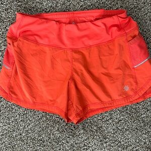 Athleta- Ready Set Go Running Shorts Orange